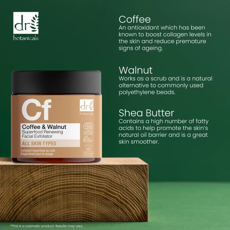 Dr Botanicals Dr Botanicals Coffee Superfood Renewing Facial Exfoliator 60ml Health & Beauty > Personal Care > Cosmetics > Skincare > Facial Cleansers > Plant Based Cleansers > Natural Cleansers > Dr Botanicals Coffee Superfood Renewing Facial Exfoliator emmy-jane-boutique.myshopify.com