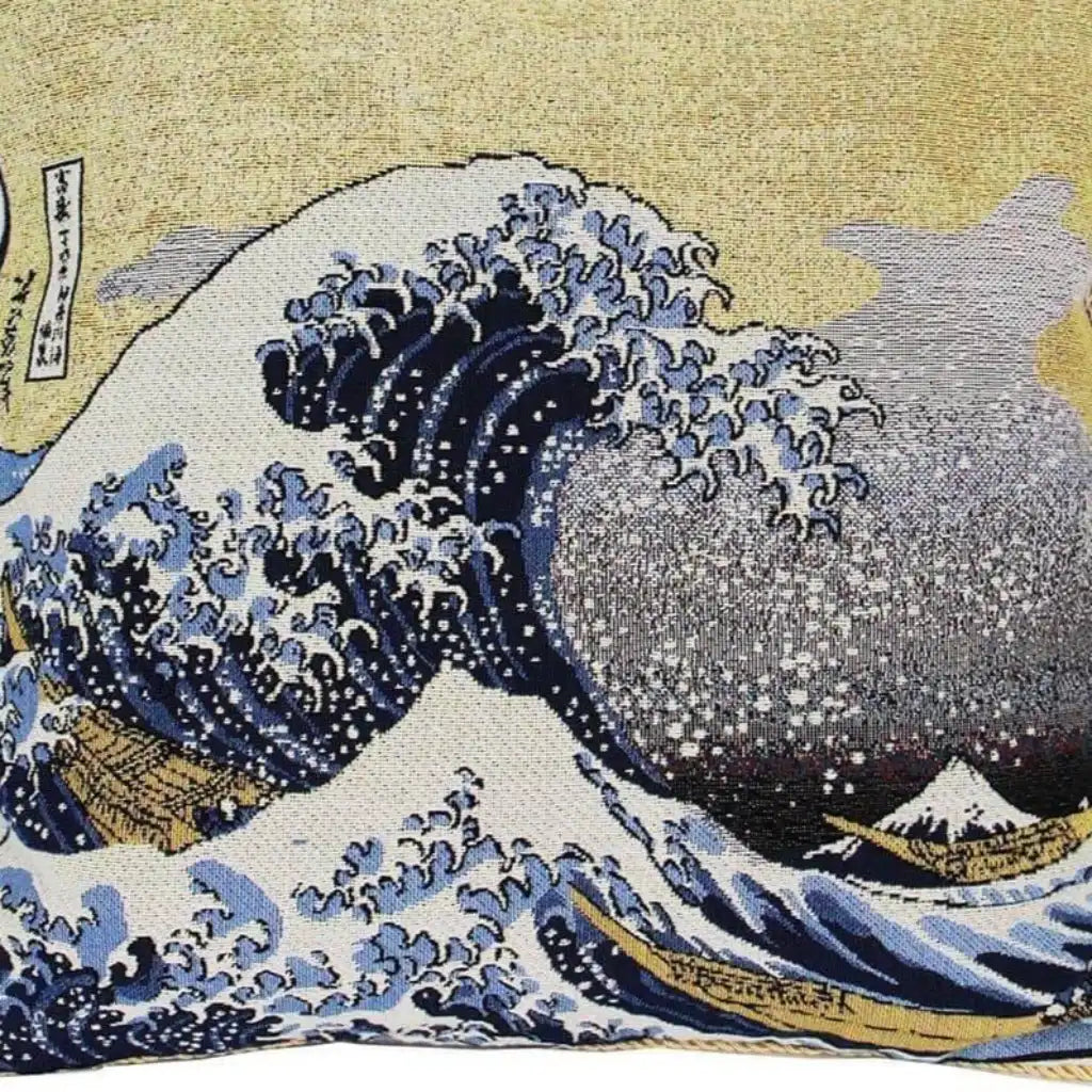 Signare Tapestry Great Wave of Kanagawa - Cushion Cover Art 45cm*45cm Home & Garden > Decor > Throw Pillows > Cushion Covers > Tapastry Cushion Covers >Great Wave of Kanagawa Cushion Cover > Art Cushion Blue 45cm x 45cm emmy-jane-boutique.myshopify.com