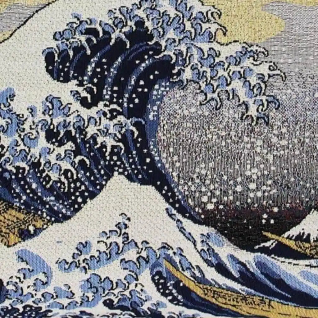 Signare Tapestry Great Wave of Kanagawa - Cushion Cover Art 45cm*45cm Home & Garden > Decor > Throw Pillows > Cushion Covers > Tapastry Cushion Covers >Great Wave of Kanagawa Cushion Cover > Art Cushion Blue 45cm x 45cm emmy-jane-boutique.myshopify.com