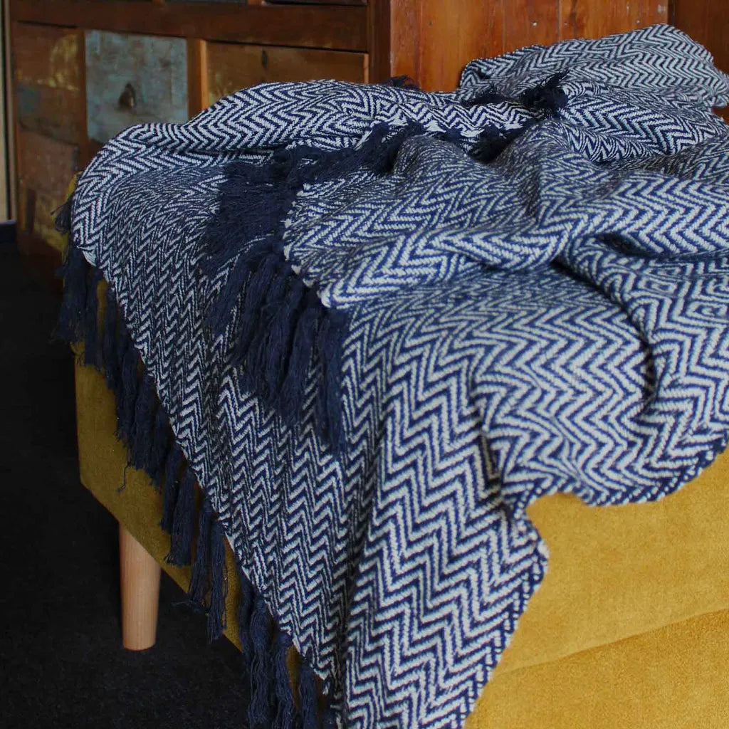 AW Artisan Handmade Cotton Throws - Geometric Designs - 6 Colours Home & Garden > Linens & Bedding > Bedding > Blankets > Handmade Cotton Throws emmy-jane-boutique.myshopify.com