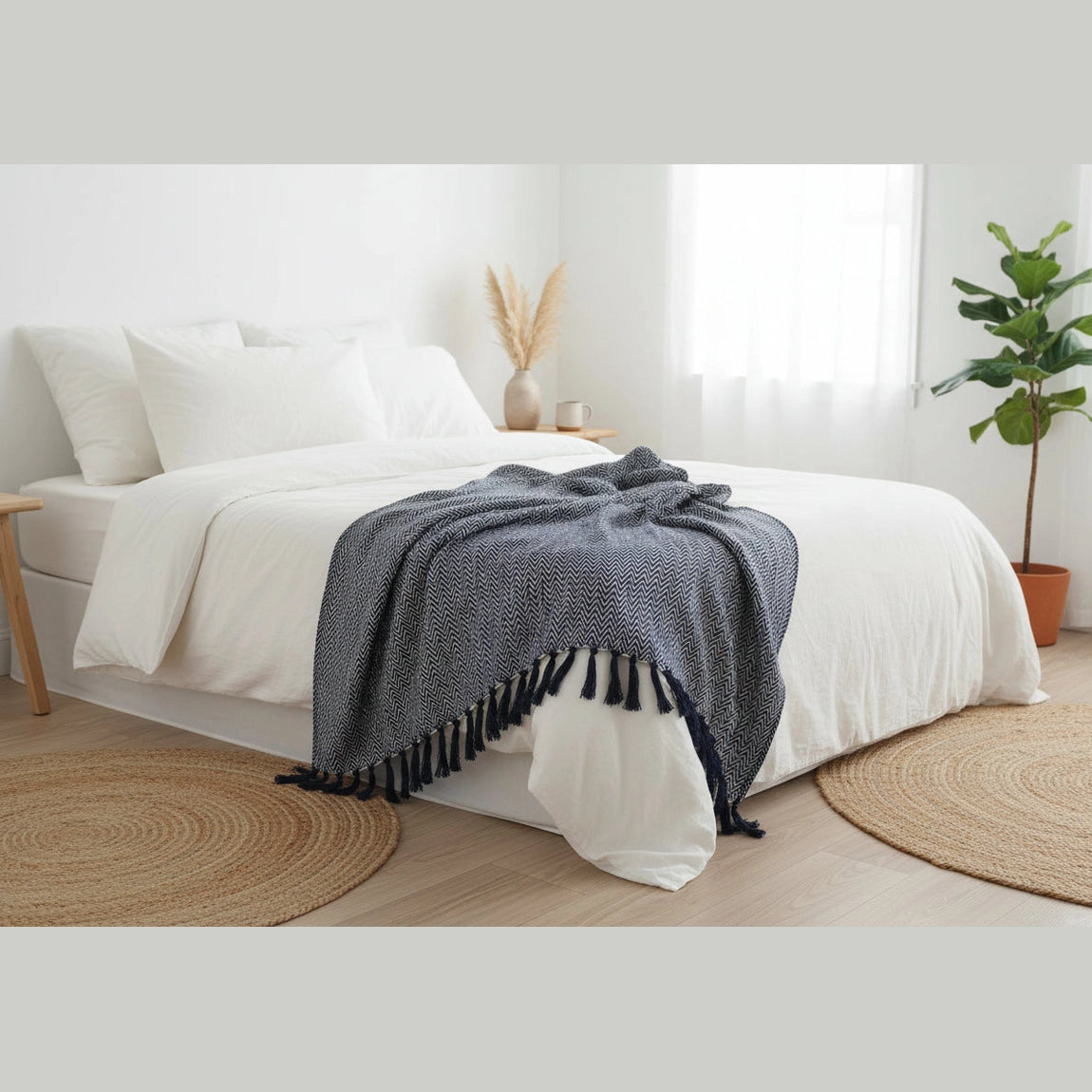 AW Artisan Handmade Cotton Throws - Geometric Designs - 6 Colours Home & Garden > Linens & Bedding > Bedding > Blankets > Handmade Cotton Throws emmy-jane-boutique.myshopify.com