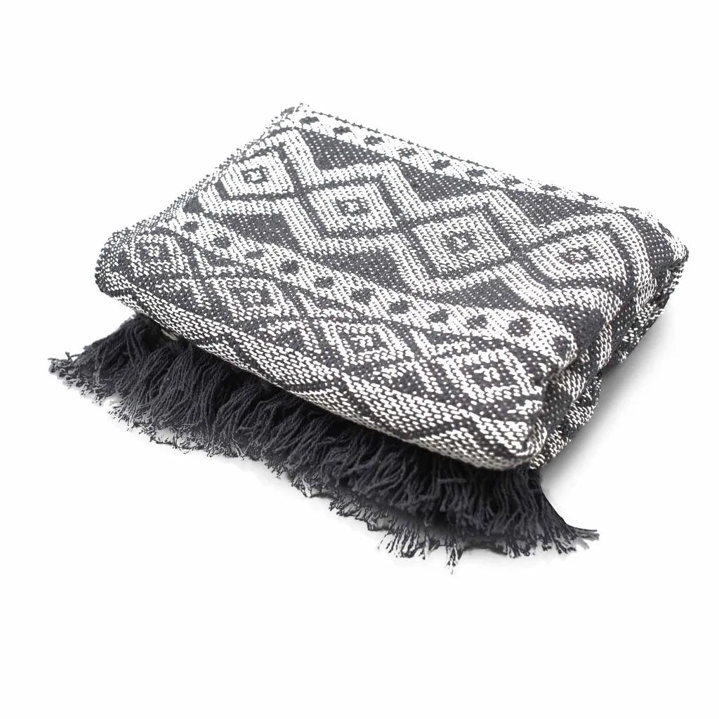 AW Artisan Handmade Cotton Throws - Geometric Designs - 6 Colours Home & Garden > Linens & Bedding > Bedding > Blankets > Handmade Cotton Throws emmy-jane-boutique.myshopify.com