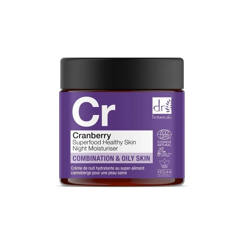 Dr Botanicals Dr Botanicals Cranberry Superfood Healthy Skin Night Moisturiser 60ml Health & Beauty > Personal Care > Cosmetics > Skincare > Lotions & Moisturisers > Dr Botanicals Vegan Skincare Gift Set Apothecary Strawberry emmy-jane-boutique.myshopify.com