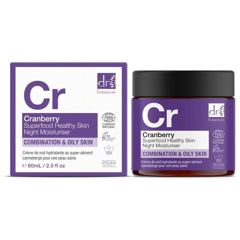 Dr Botanicals Dr Botanicals Cranberry Superfood Healthy Skin Night Moisturiser 60ml Health & Beauty > Personal Care > Cosmetics > Skincare > Lotions & Moisturisers > Dr Botanicals Vegan Skincare Gift Set Apothecary Strawberry emmy-jane-boutique.myshopify.com
