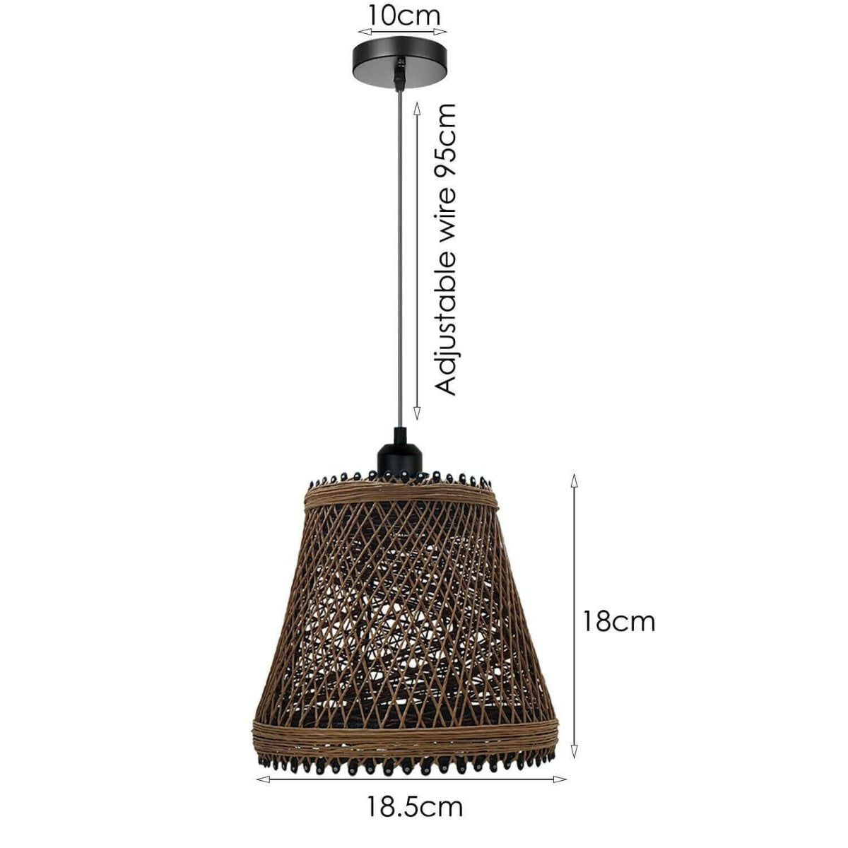 Rattan Wicker Ceiling Pendant Light Shade Hanging Light Antique décor Lampshade~1334-8