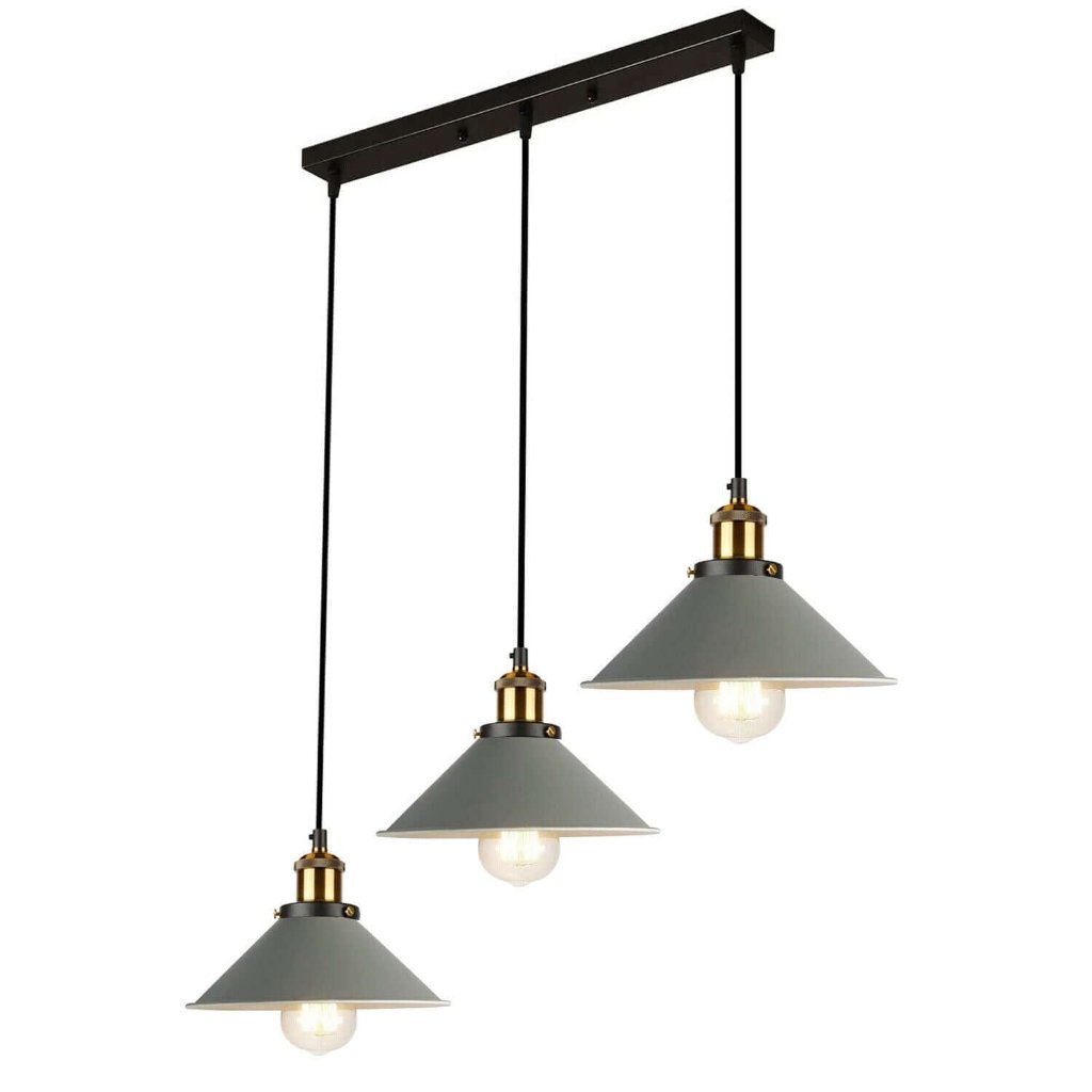 Industrial Pendant Light with 3 Heads Cone Style Chandelier ~1301-13