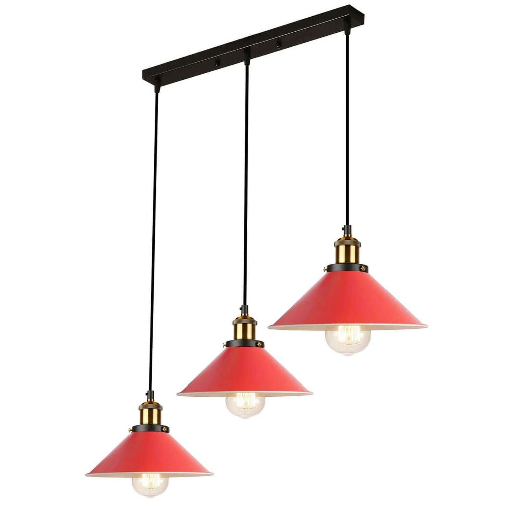 Industrial Pendant Light with 3 Heads Cone Style Chandelier ~1301-18