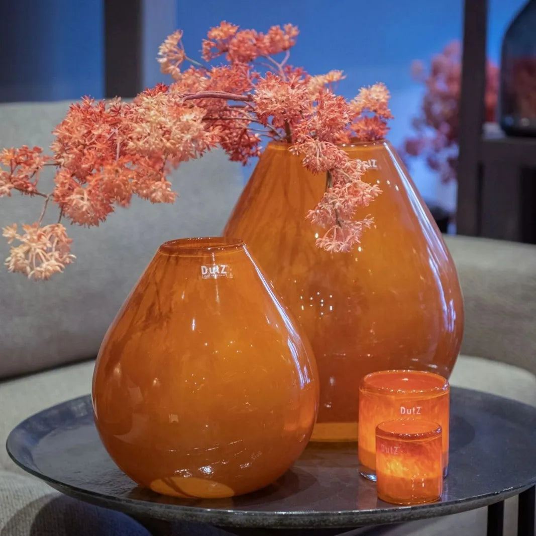 Lowlands Design Hand Blown Vase DRUBA - Rusted Orange Brown by DutZ Home & Garden > Decor > Vases > Glass Vases > Rust Brown Vases emmy-jane-boutique.myshopify.com