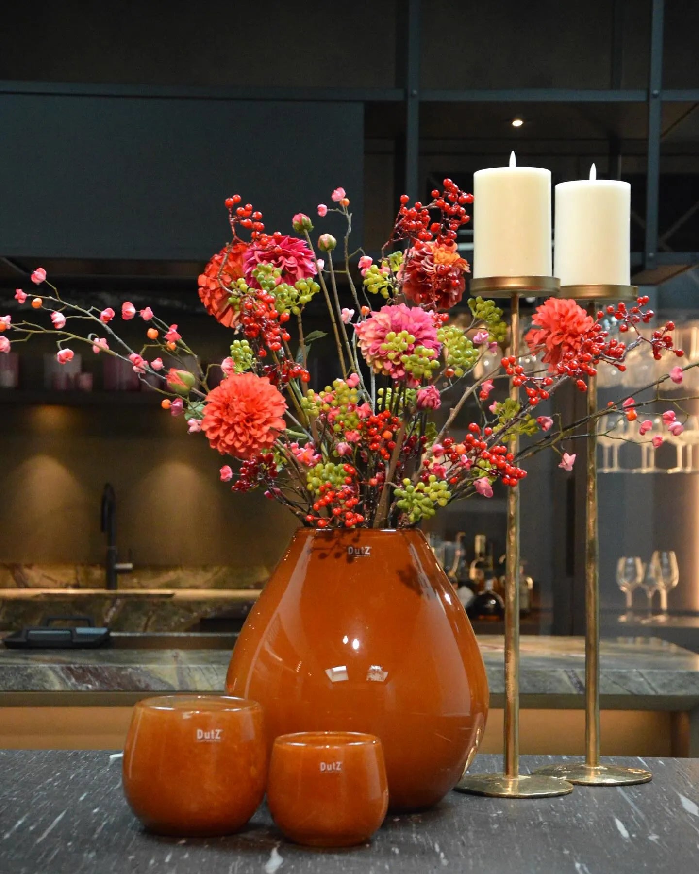 Lowlands Design Hand Blown Vase DRUBA - Rusted Orange Brown by DutZ Home & Garden > Decor > Vases > Glass Vases > Rust Brown Vases emmy-jane-boutique.myshopify.com