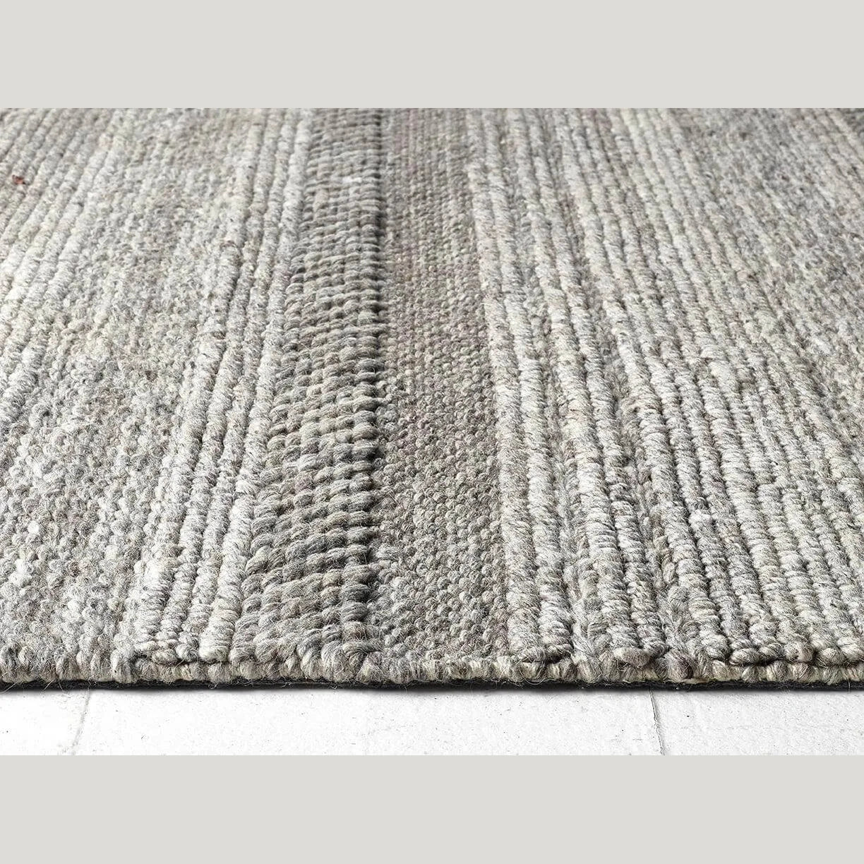 The Rugs Handwoven Rug - Chunky Natural Grey Knitted Rug Pure Wool Home & Garden > Decor > Rugs > Pure Wool Rugs > Handmade Indian Rugs > Sustainable Rugs > Luxury Indian Rugs > Eco-Friendly Wool Rugs > Handwoven Rugs > Chunky Natural Grey Knitted Rug emmy-jane-boutique.myshopify.com