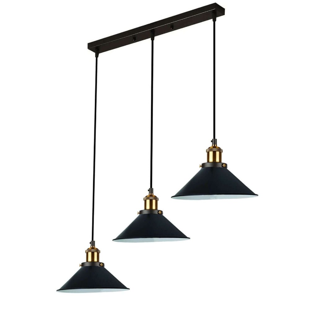 Industrial Pendant Light with 3 Heads Cone Style Chandelier ~1301-19