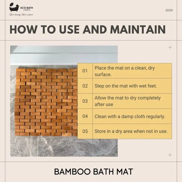 Eco Bath London Bamboo Bath Mat.
