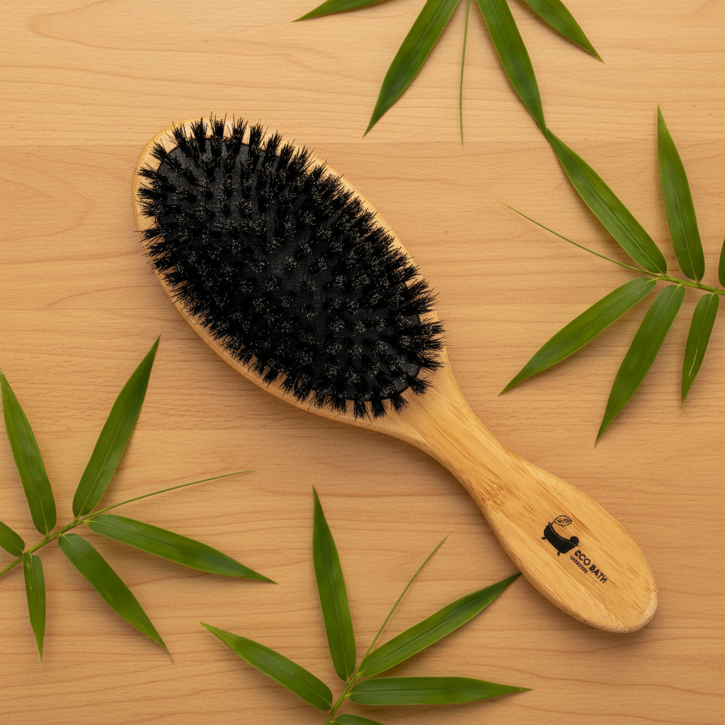 Eco Bath London Bamboo Hair Brush — bamboo leaves styling v2