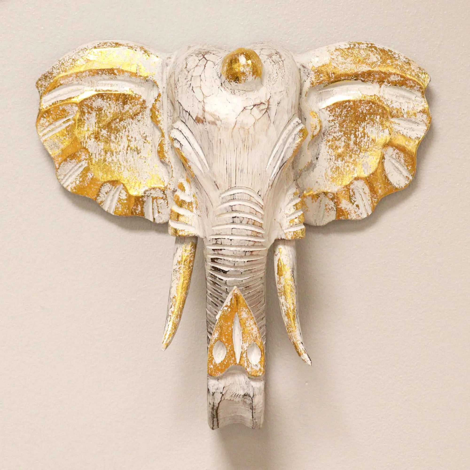 Ancient Wisdom Elephant Wall Decor - Wooden Carved Decorative Large Elephant Head Home & Garden > Decor > Artwork > Sculptures & Statues > Elephant Wall Decor > Wooden Carved Decorative Large Elephant Head emmy-jane-boutique.myshopify.com
