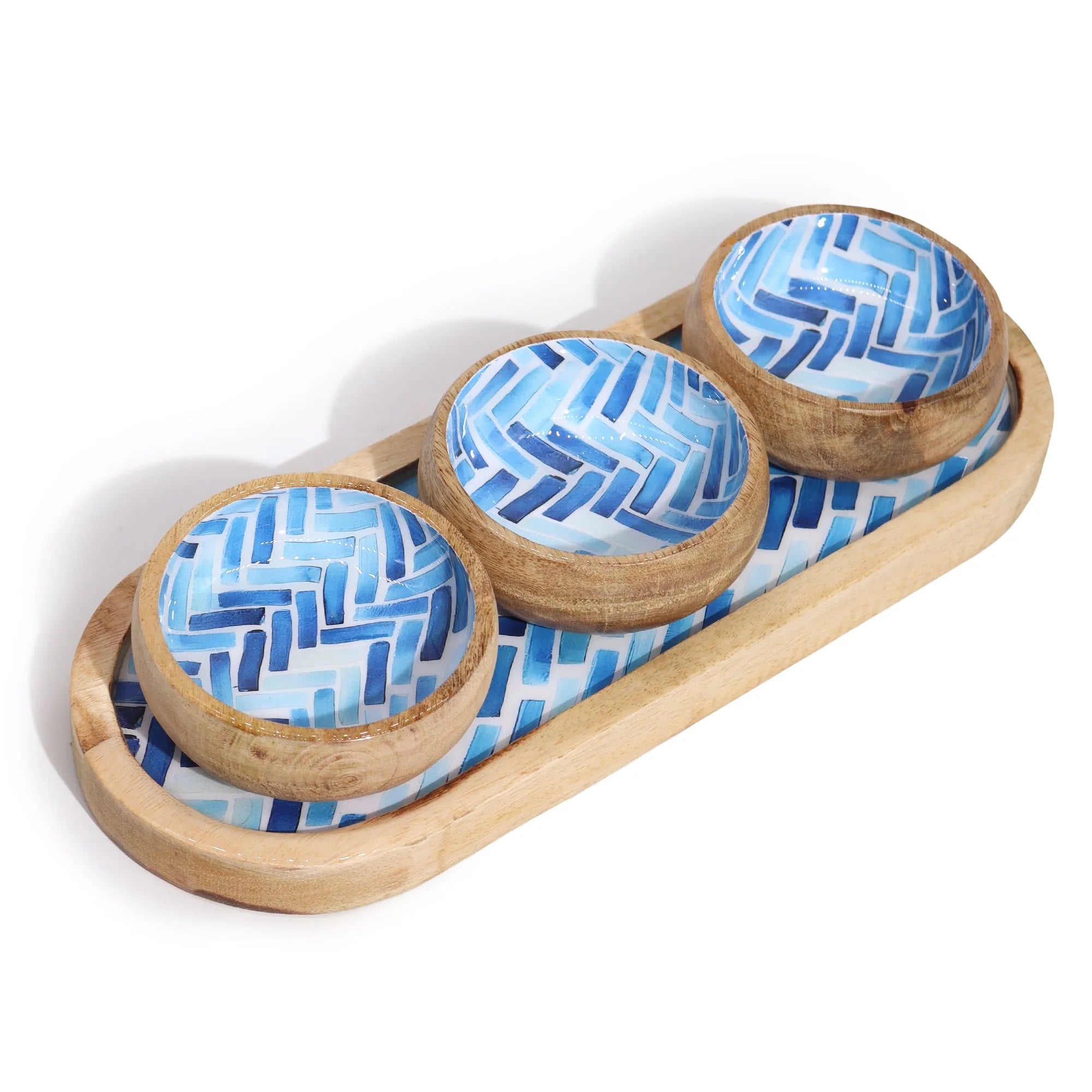 Ancient Wisdom Mango Wood Bowls & Trays Blue Handmade & Sustainably Sourced Home & Garden > Decor > Decorative Bowls > Mango Wood Bowls & Trays > Blue Bowls > Handmade Bowls > Sustainably Sourced Bowls emmy-jane-boutique.myshopify.com
