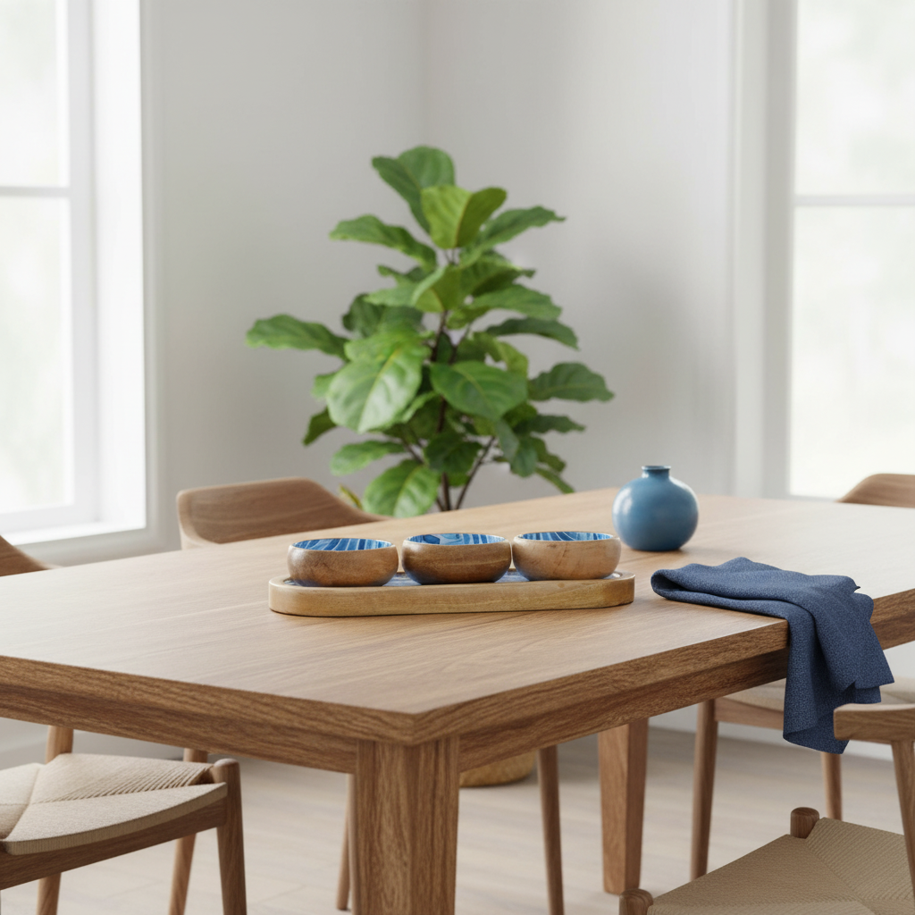 Mango Wood Bowls & Trays Blue Handmade & Sustainably Sourced