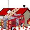 Emmy Jane Boutique SOKA Wooden Fire Engine Truck with Firefighter Figurines Vehicle Toy for Kids 3+