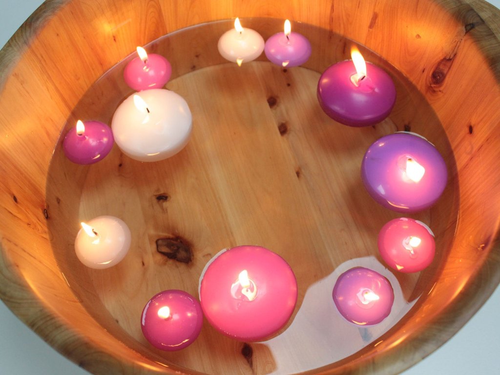 Floating Candles Ivory, Pink and Purple - 2 Sizes