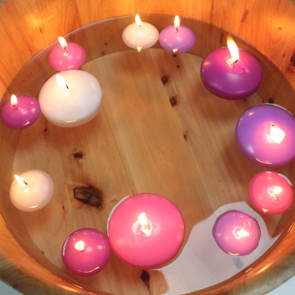 Floating Candles Ivory, Pink and Purple - 2 Sizes