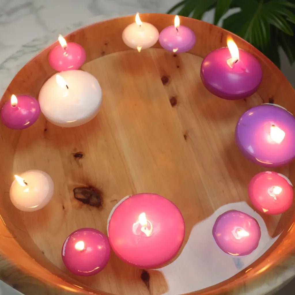 Floating Candles Ivory, Pink and Purple - 2 Sizes