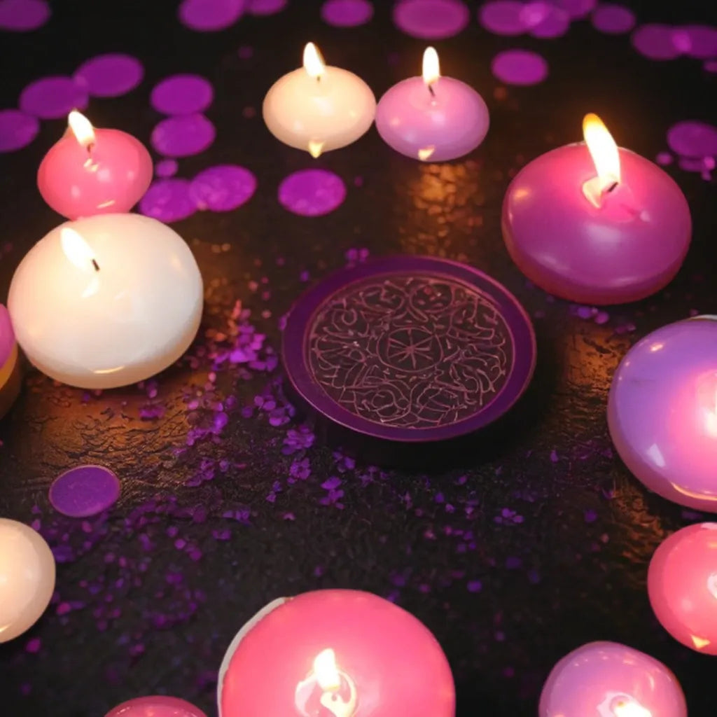 Floating Candles Ivory, Pink and Purple - 2 Sizes