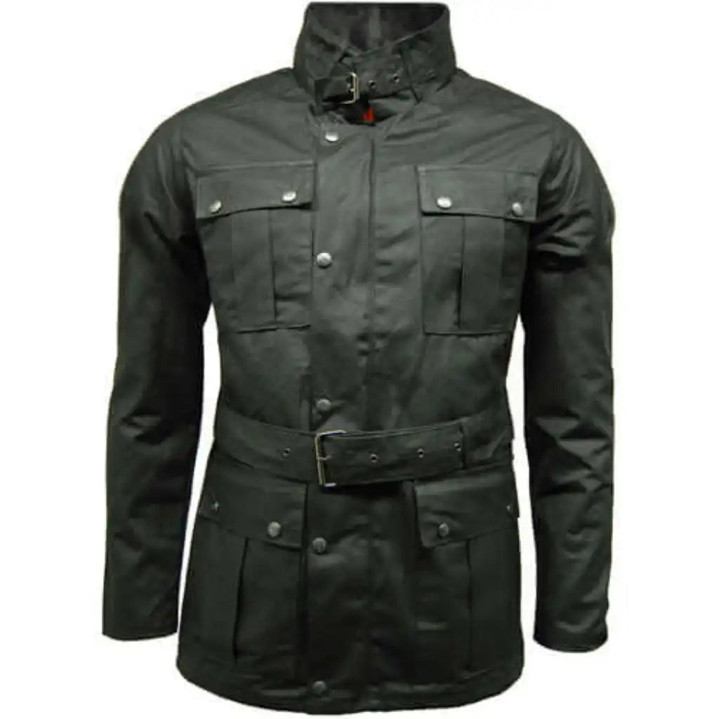 Game Motorcycle Wax Jacket - Game Continental Apparel & Accessories > Clothing > Outerwear > Coats & Jackets > Quilted Wax Jacket > Game Continental Jacket > Mens Waxed Cotton Coat emmy-jane-boutique.myshopify.com