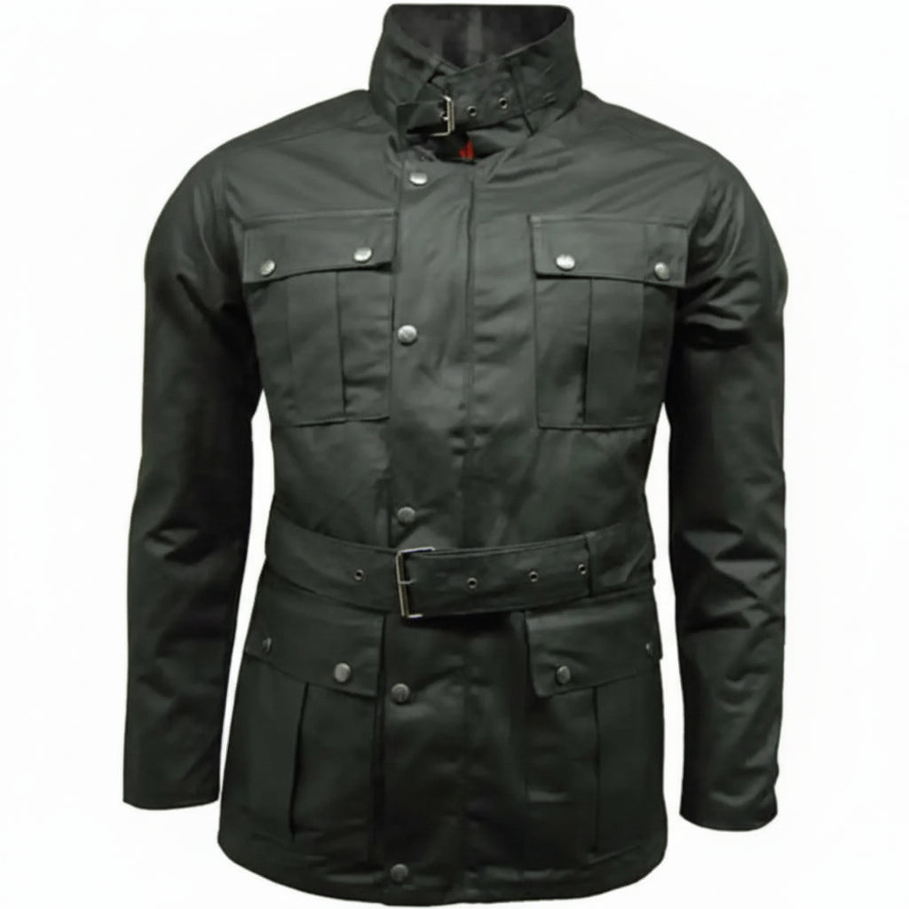 Game Motorcycle Wax Jacket - Game Continental Apparel & Accessories > Clothing > Outerwear > Coats & Jackets > Quilted Wax Jacket > Game Continental Jacket > Mens Waxed Cotton Coat emmy-jane-boutique.myshopify.com
