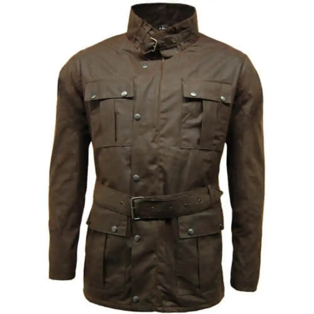 Game Motorcycle Wax Jacket - Game Continental Apparel & Accessories > Clothing > Outerwear > Coats & Jackets > Quilted Wax Jacket > Game Continental Jacket > Mens Waxed Cotton Coat emmy-jane-boutique.myshopify.com
