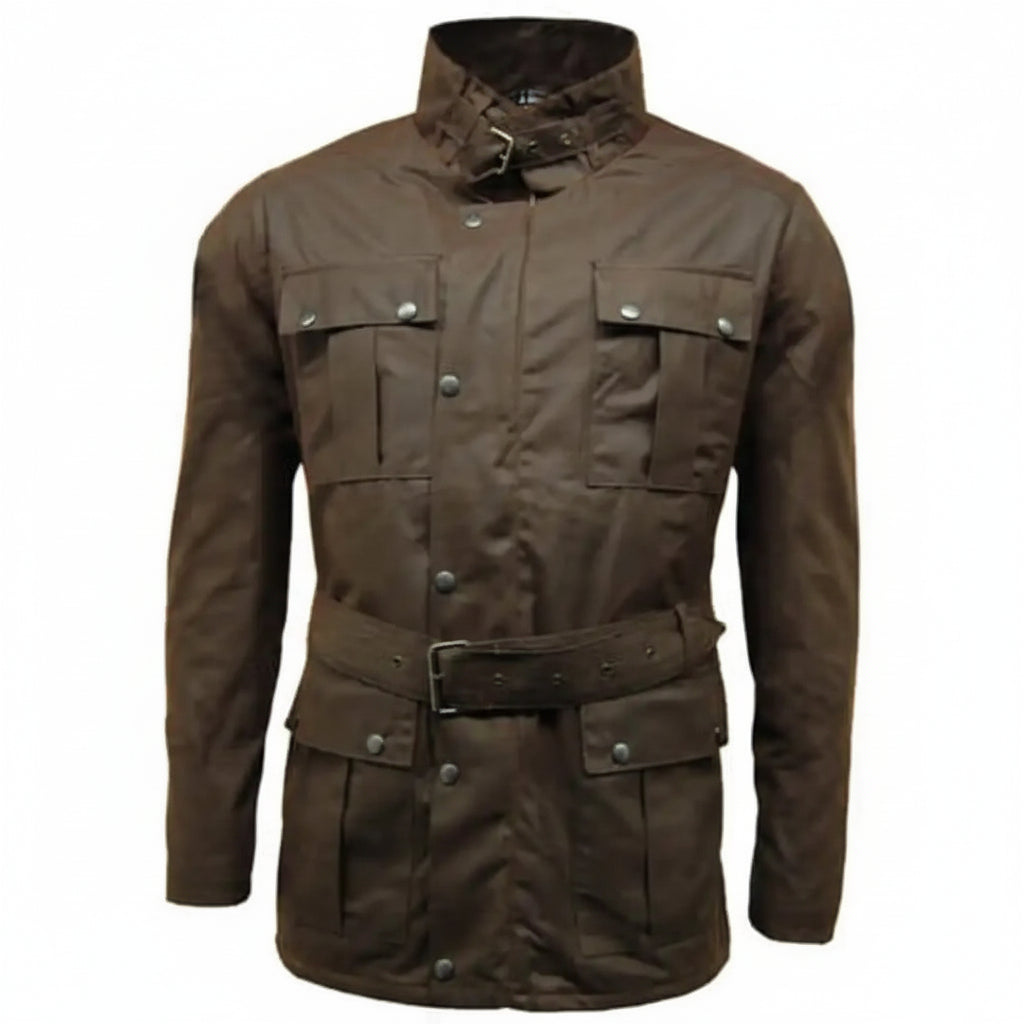 Game Motorcycle Wax Jacket - Game Continental Apparel & Accessories > Clothing > Outerwear > Coats & Jackets > Quilted Wax Jacket > Game Continental Jacket > Mens Waxed Cotton Coat emmy-jane-boutique.myshopify.com