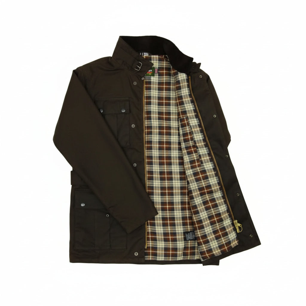 Game Motorcycle Wax Jacket - Game Continental Apparel & Accessories > Clothing > Outerwear > Coats & Jackets > Quilted Wax Jacket > Game Continental Jacket > Mens Waxed Cotton Coat emmy-jane-boutique.myshopify.com