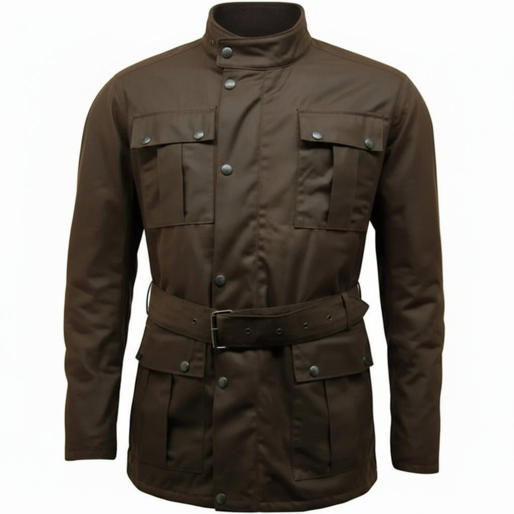Game Motorcycle Wax Jacket - Game Continental Apparel & Accessories > Clothing > Outerwear > Coats & Jackets > Quilted Wax Jacket > Game Continental Jacket > Mens Waxed Cotton Coat emmy-jane-boutique.myshopify.com