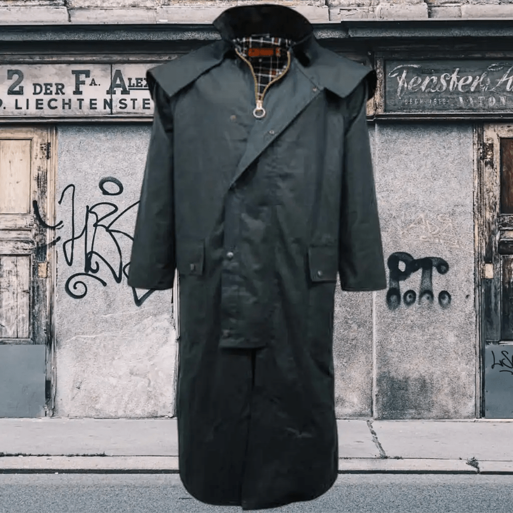 Game Long Wax Cape Coat - Game Waxed Stockman Jacket Apparel & Accessories > Clothing > Outerwear > Coats & Jackets > Long Cape Coat > Game Wax Stockman Jacket emmy-jane-boutique.myshopify.com