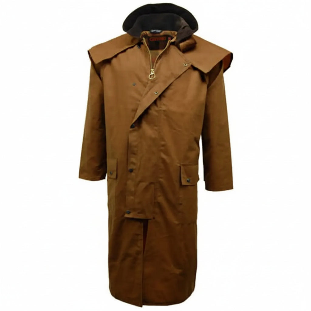 Game Long Wax Cape Coat - Game Waxed Stockman Jacket Apparel & Accessories > Clothing > Outerwear > Coats & Jackets > Long Cape Coat > Game Wax Stockman Jacket emmy-jane-boutique.myshopify.com