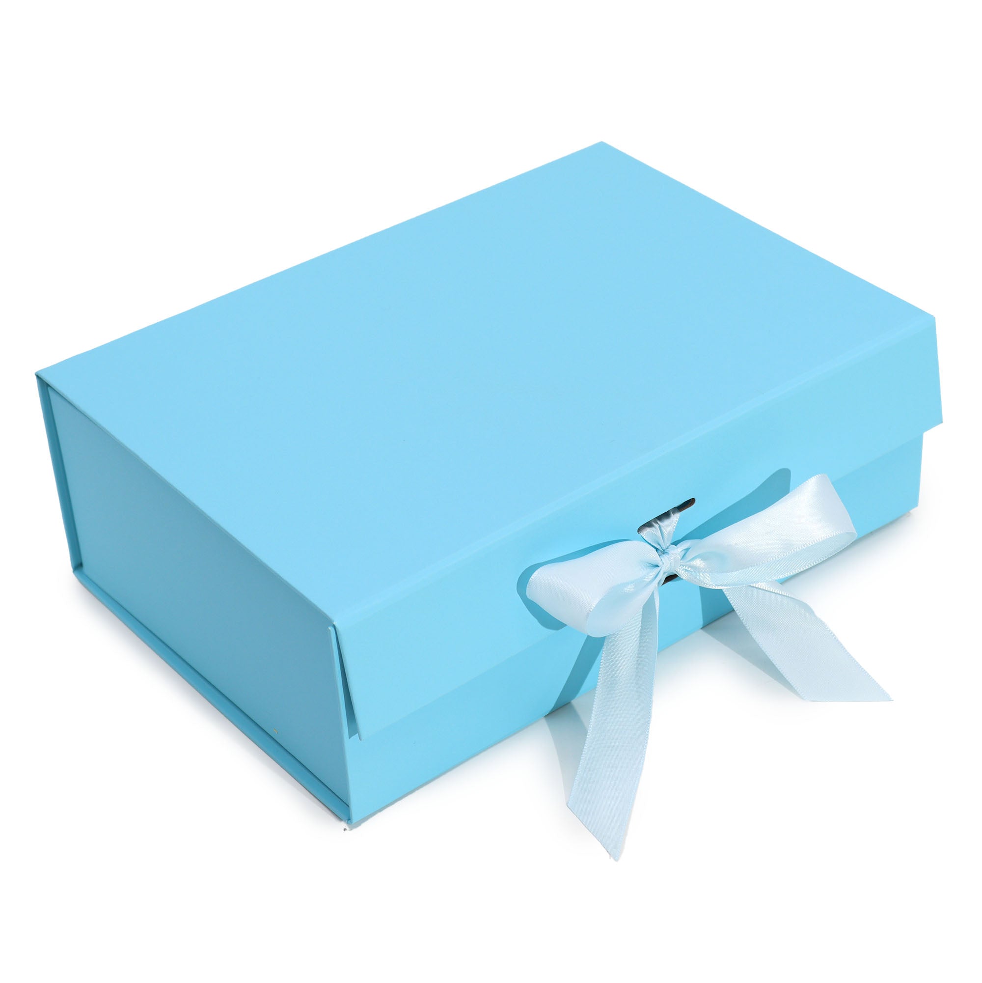 Flat-Packed Gift Boxes with Ribbons - 3 Sizes 5 Colours