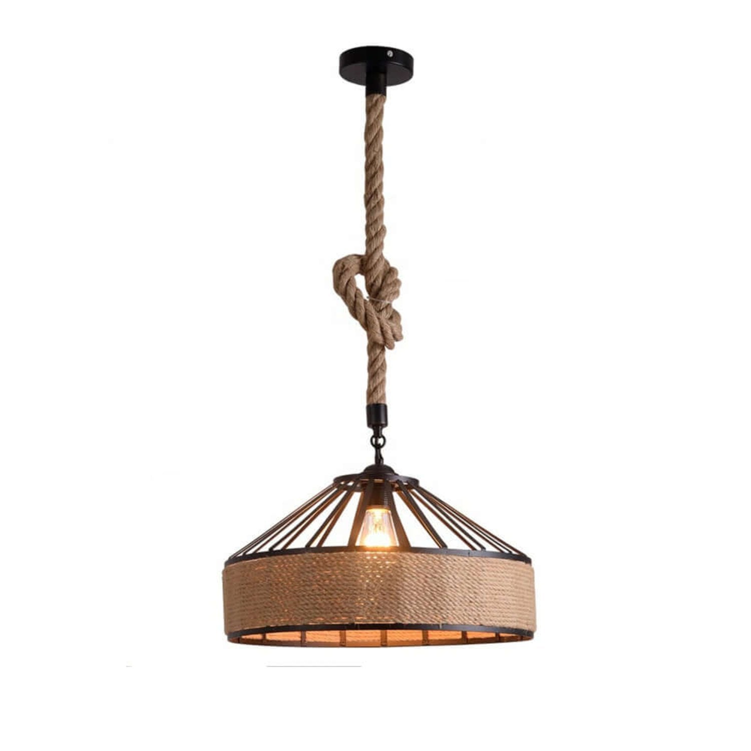 Vintage Retro Industrial Loft Hemp Rope 40cm Iron Pendant Ceiling Light Retro Lamp~2122-2