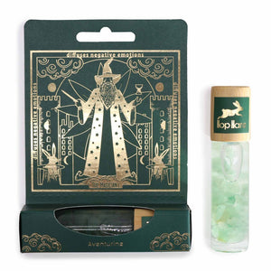 Emmy Jane - Essential Oil Gemstone Roll On - Hop Hare - Made in the UK. Each Hop Hare roll-on bottle features a specially selected essential oil blend, chosen for its aromatic properties that synergize with the gemstone power. This magical pairing creates a double force, boosting the holistic benefits of both elements.The extra layer of magic is a detachable gold-printed tarot card that unveils a world of storytelling.