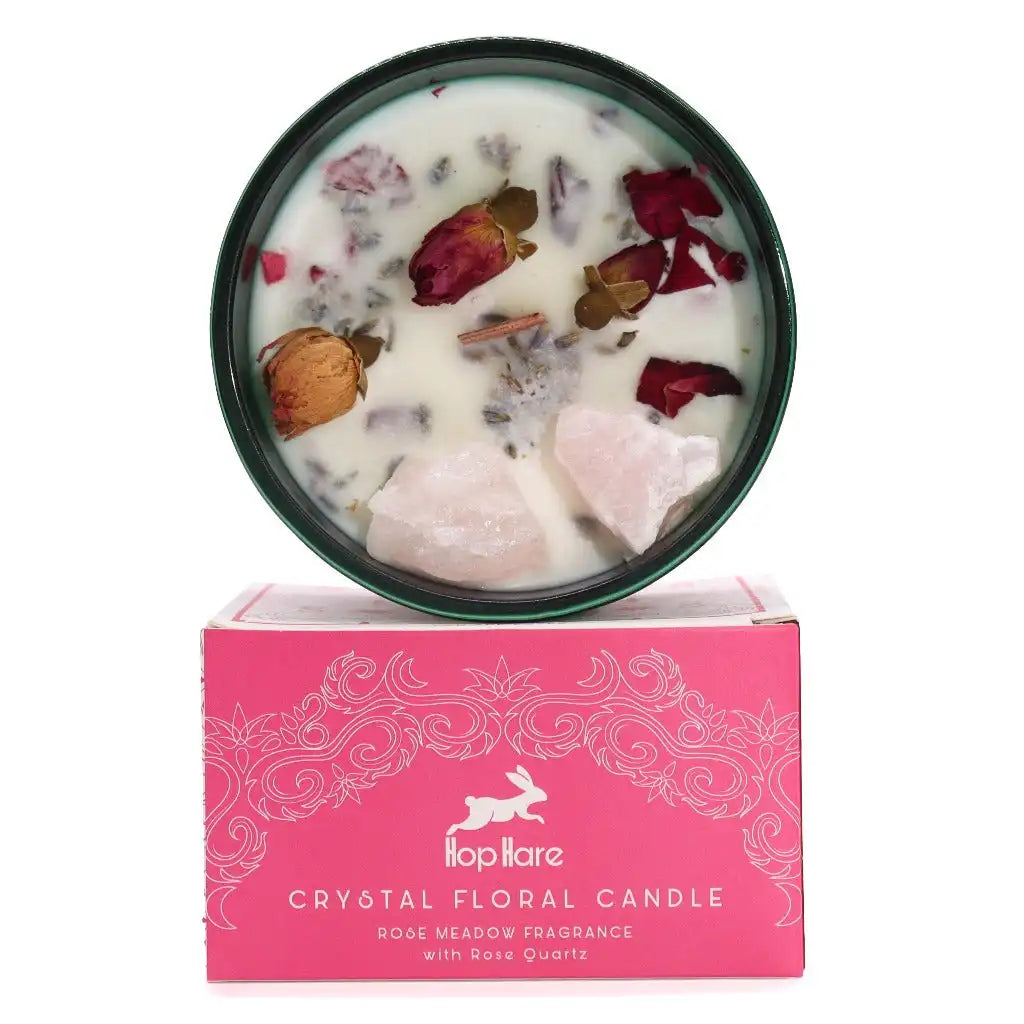 Hop Hare Crystal Magic Flower Candles - Hop Hare Botanical Gemstone Soy Wax Candles Home & Garden > Decor > Home Fragrances > Candles > Gemstone Candles > Crystal Candles > Tarot Candles > Scented Soy Wax Jar Candles Infused With Gemstones and botanicals emmy-jane-boutique.myshopify.com