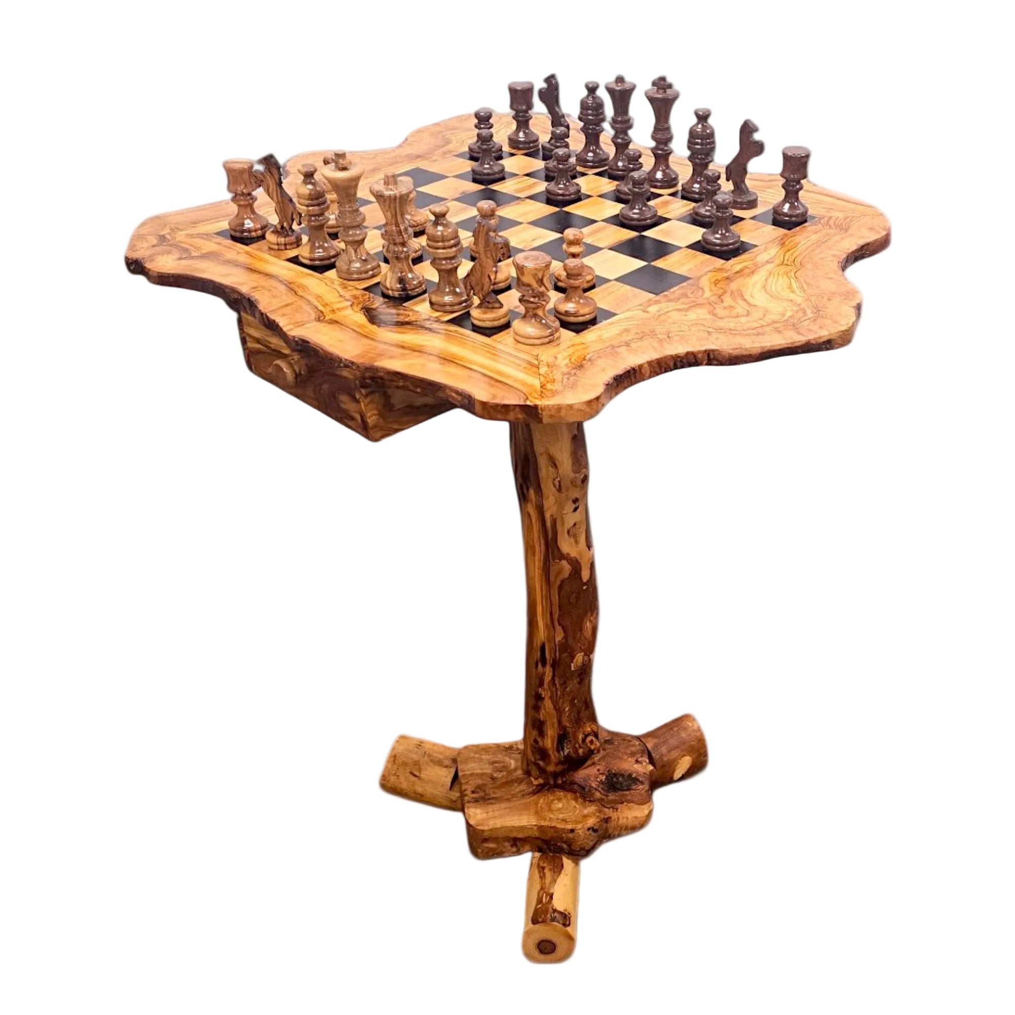 olive wood chess table