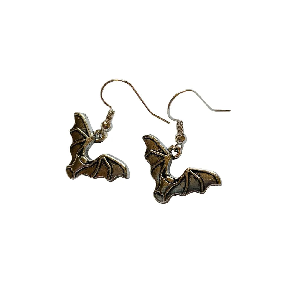 Ears by Emily Silver bat halloween earrings Clothing & Accessories > Jewellery & Watches > Earrings > Womens Earrings > Drop Earrings > Womens Drop Earrings > Halloween Earings > Bat Earings emmy-jane-boutique.myshopify.com
