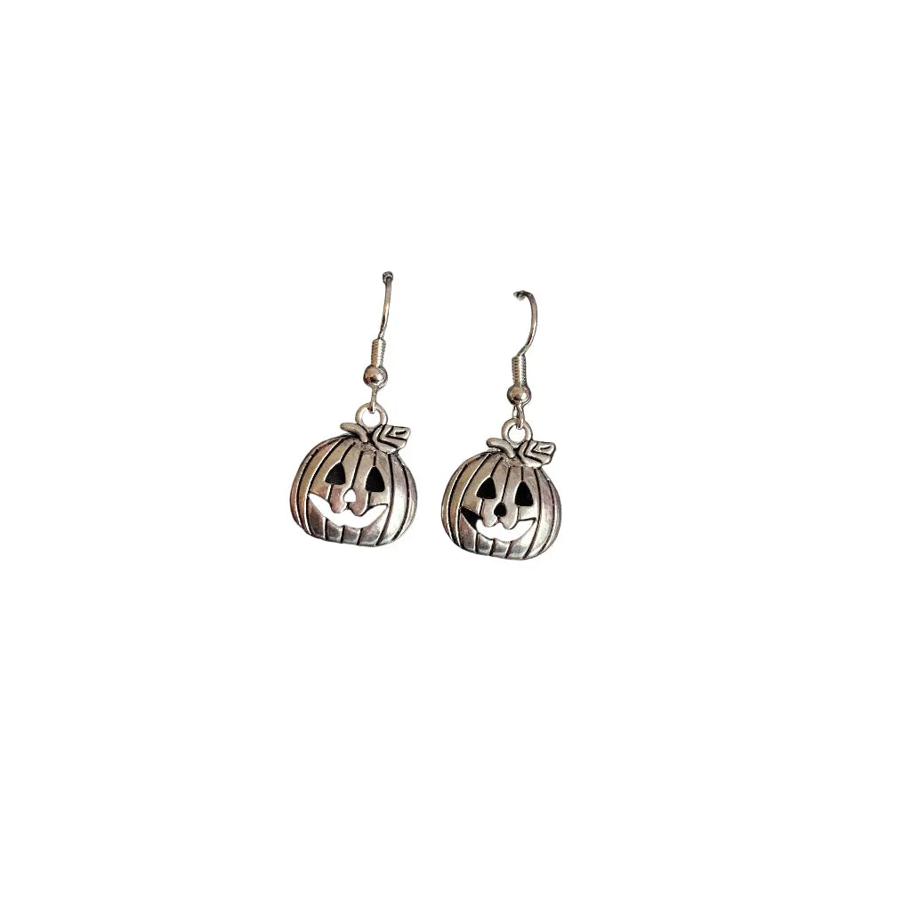 Ears by Emily Silver Halloween pumpkin dangle earrings Clothing & Accessories > Jewellery & Watches > Earrings > Womens Earrings > Drop Earrings > Womens Drop Earrings > Halloween Earings > Pumpkin Earrings emmy-jane-boutique.myshopify.com