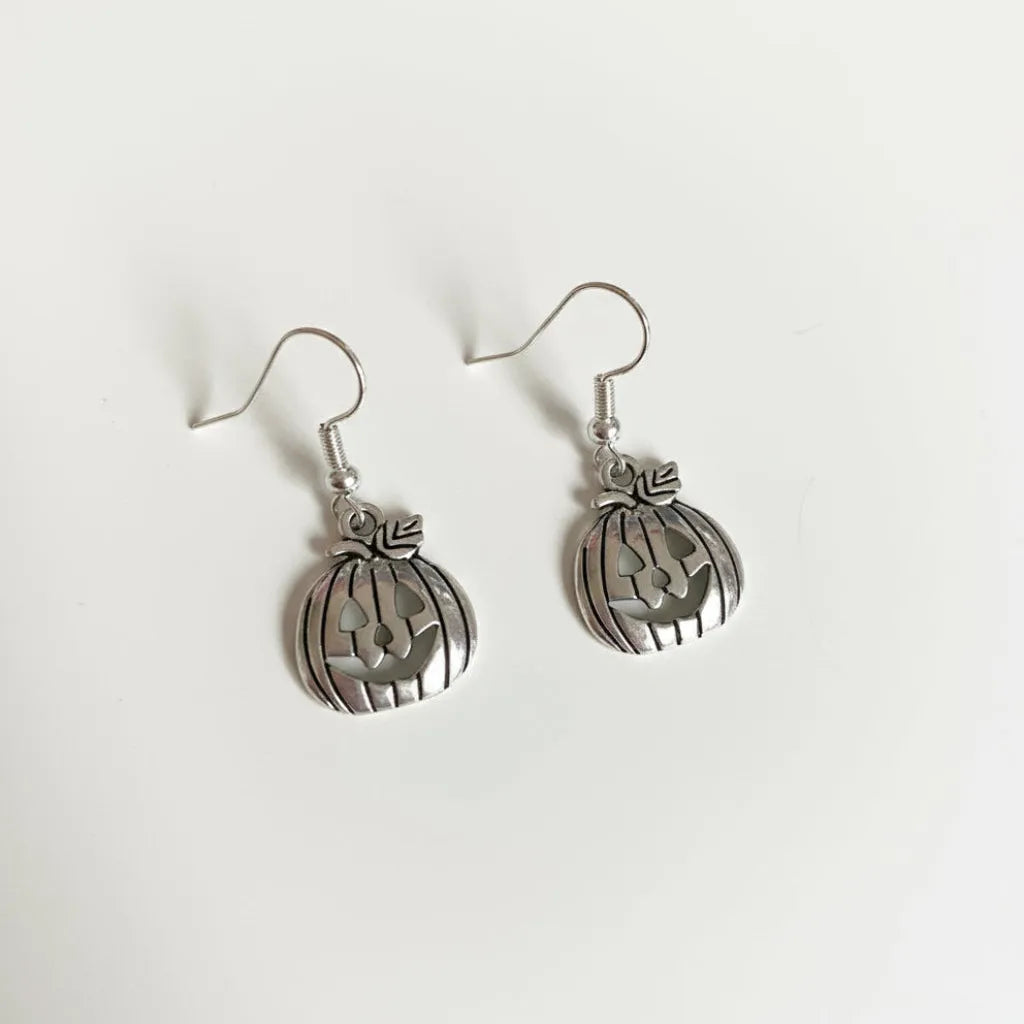 Ears by Emily Silver Halloween pumpkin dangle earrings Clothing & Accessories > Jewellery & Watches > Earrings > Womens Earrings > Drop Earrings > Womens Drop Earrings > Halloween Earings > Pumpkin Earrings emmy-jane-boutique.myshopify.com