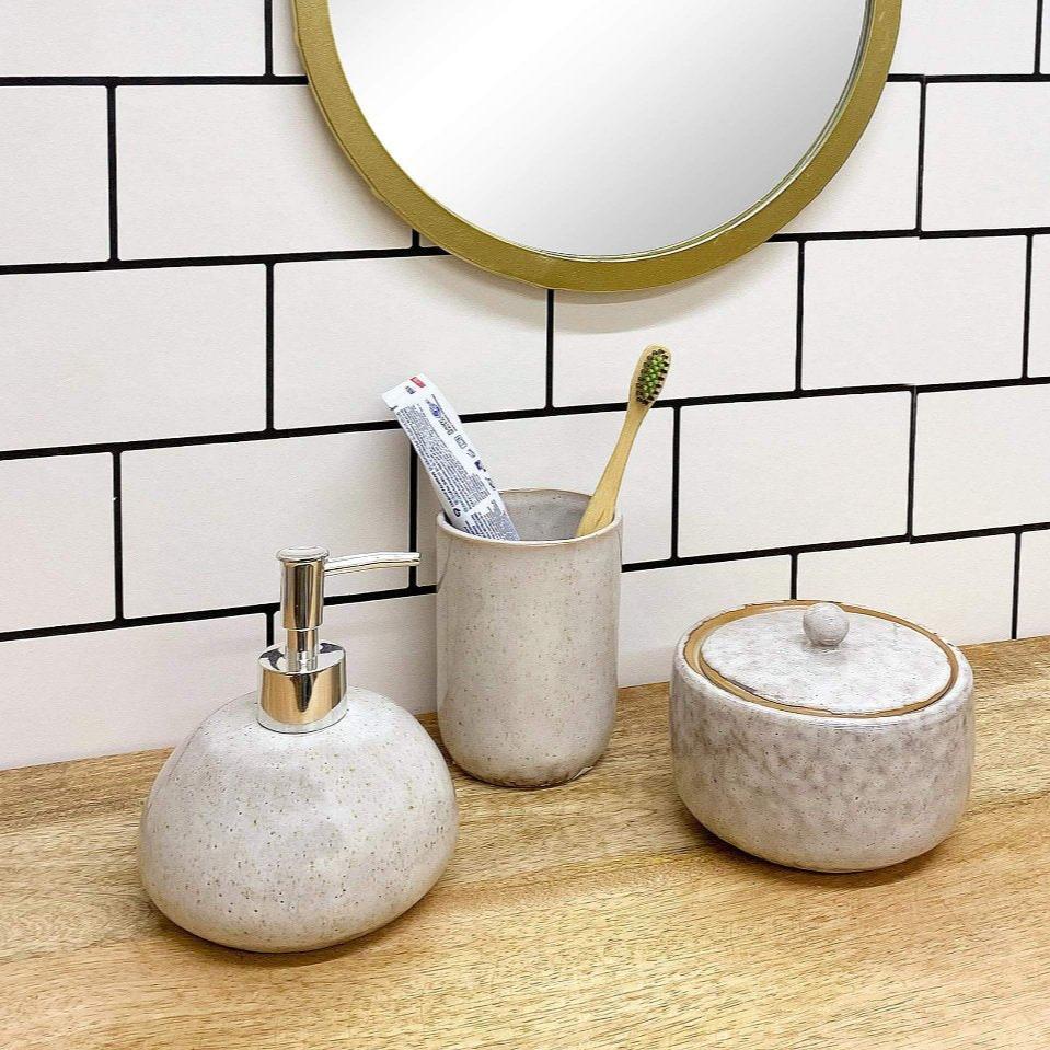 Taupe Ceramic Soap Dispenser-2