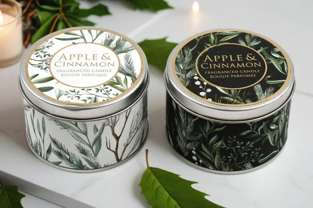 Set of Two Apple and Cinnamon Tin Candles-1