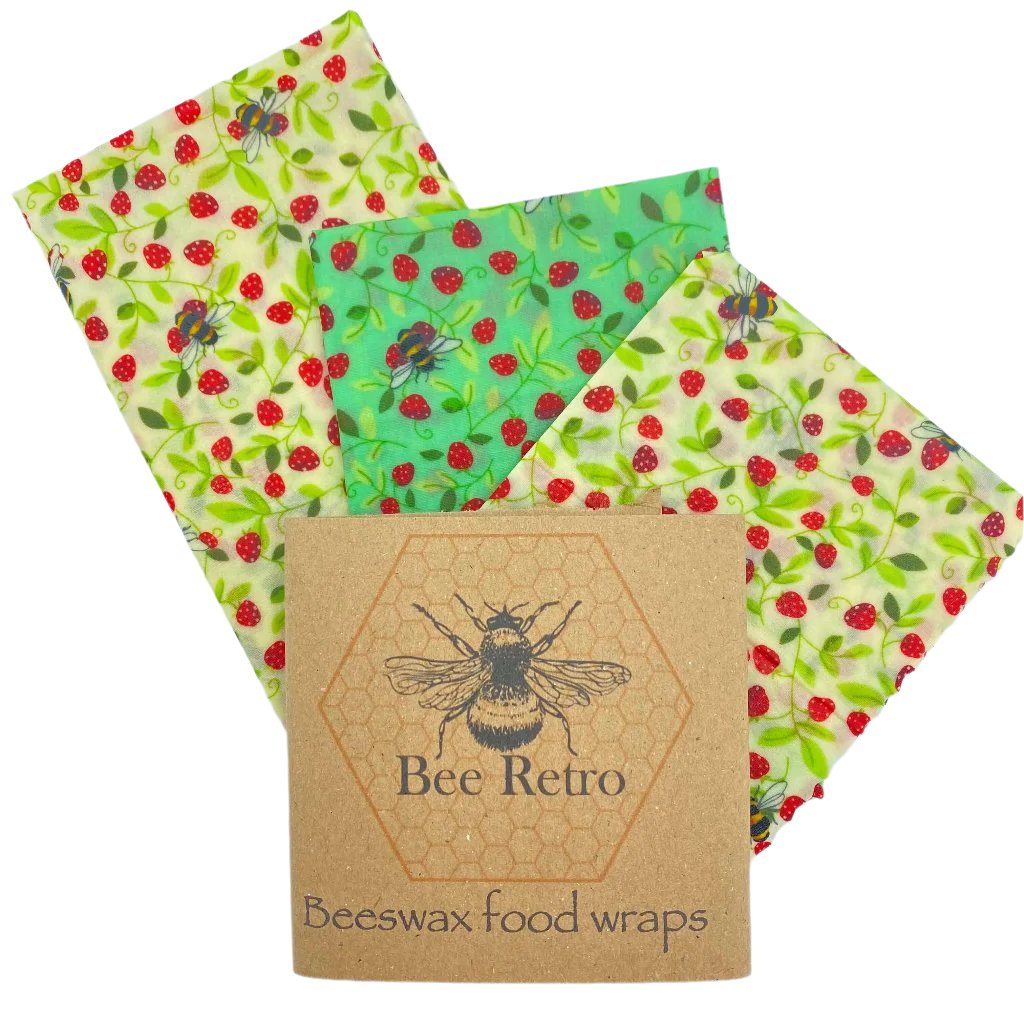 Strawberry Bee, Eco Friendly Beeswax Wraps-5