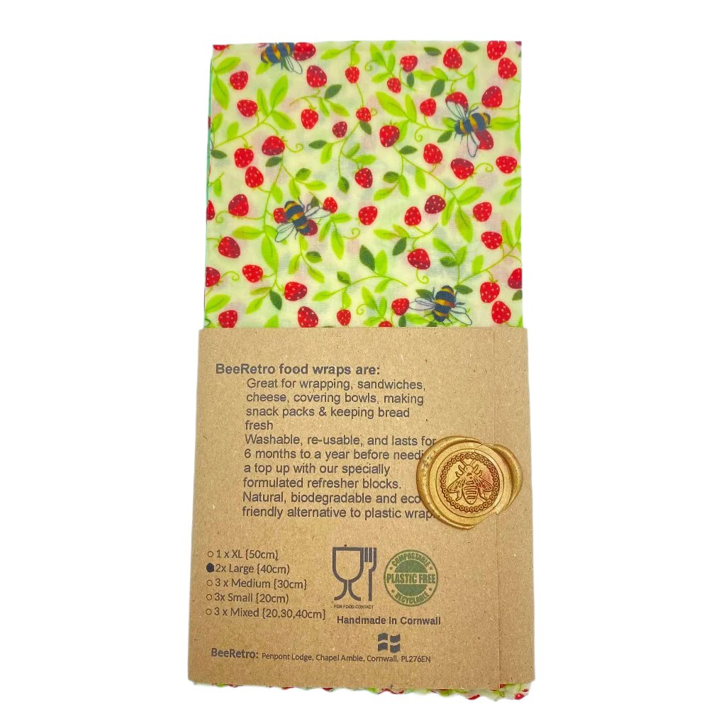 Strawberry Bee, Eco Friendly Beeswax Wraps-7