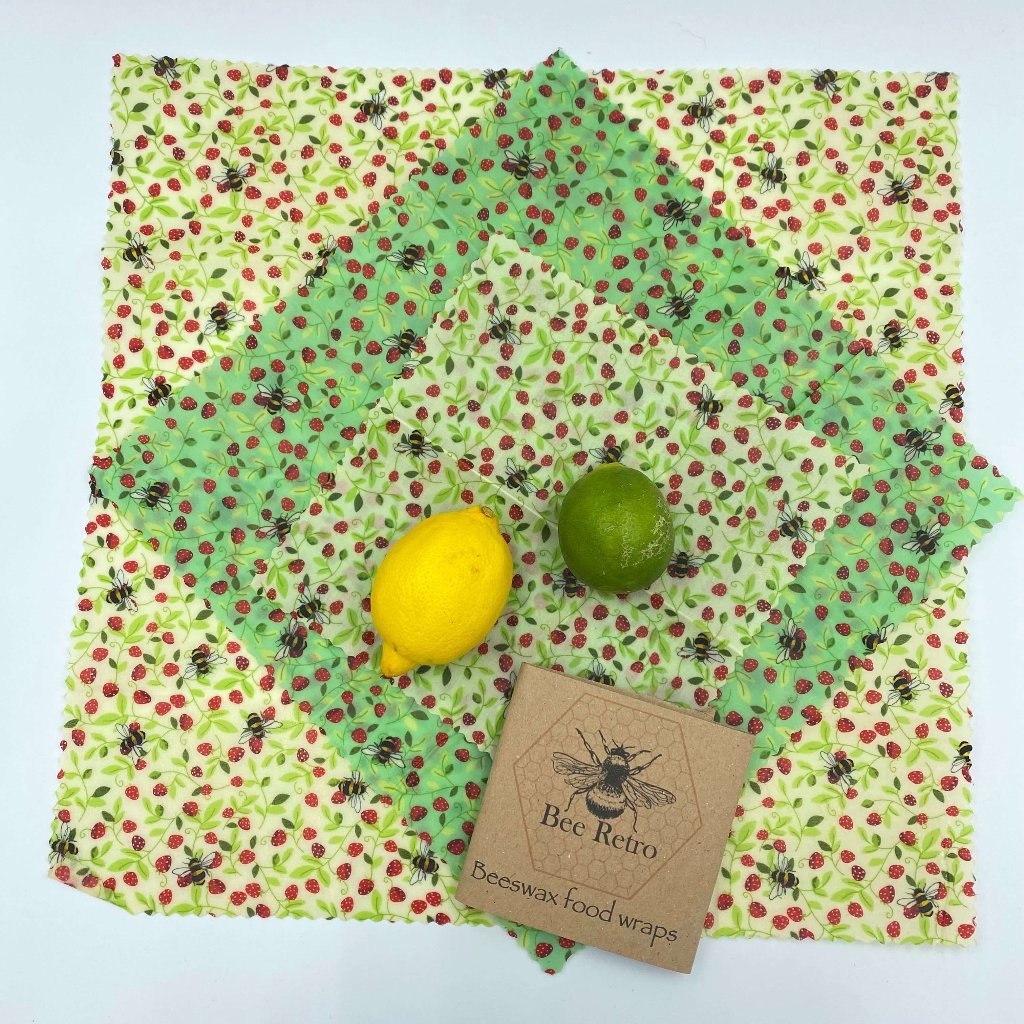 Strawberry Bee, Eco Friendly Beeswax Wraps-14