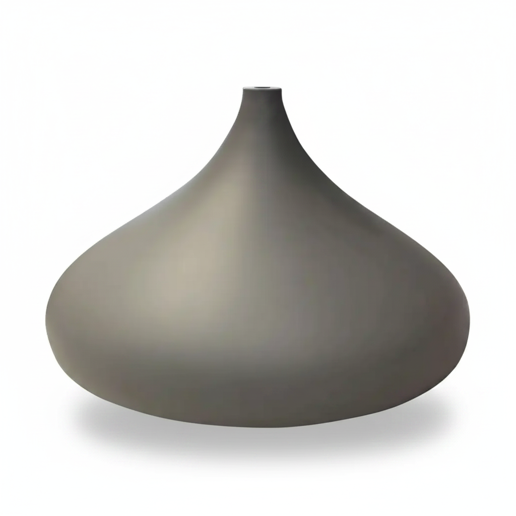 Grey Retro Industrial Metal Dome Lampshade on white background