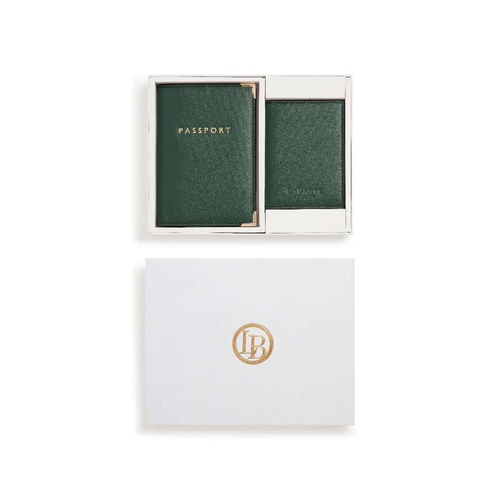 Nutcombe Green Passport Holder & Bi-fold CC holder Gift Box-0