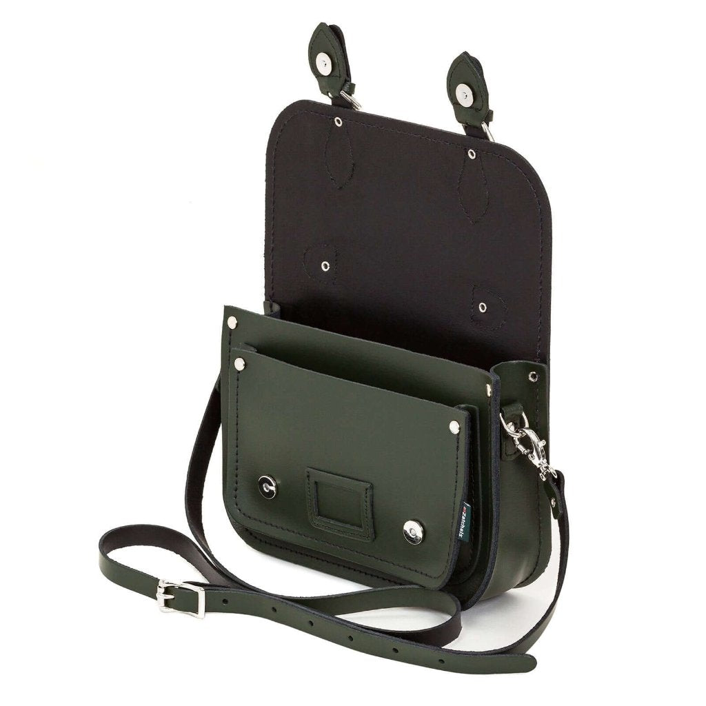 Leather Midi Satchel - Ivy Green-2