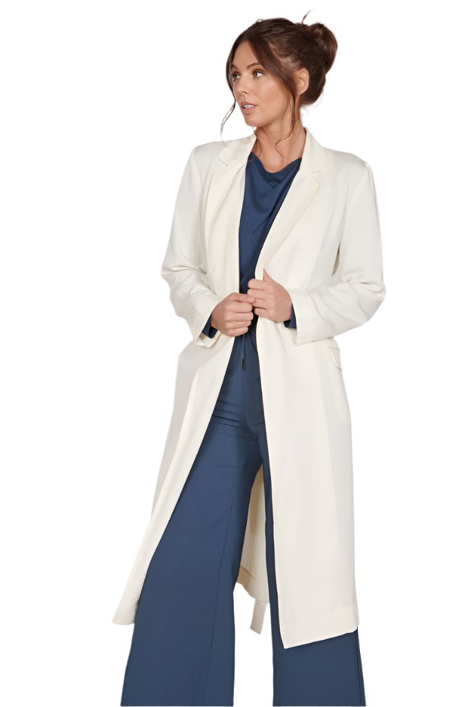 Dali Cream Longline Lightweight Coat-4